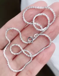 925 Silver Sparkling Collarbone Necklace 2mm3