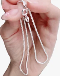 925 Silver Sparkling Collarbone Necklace 2mm5