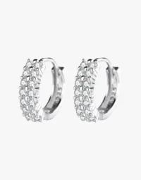 Double-Row Cubic Zirconia Huggie Hoop Earrings1