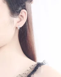 Double-Row Cubic Zirconia Huggie Hoop Earrings6