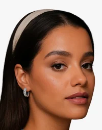 Double-Row Cubic Zirconia Huggie Hoop Earrings7