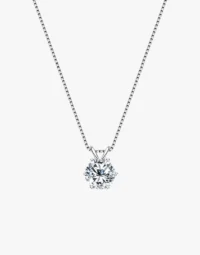 925 Sterling Silver Solitaire Moissanite Pendant Necklace