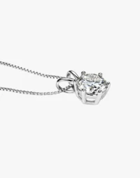 925 Sterling Silver Solitaire Moissanite Pendant Necklace3
