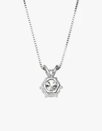 925 Sterling Silver Solitaire Moissanite Pendant Necklace4