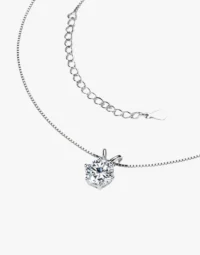 925 Sterling Silver Solitaire Moissanite Pendant Necklace6